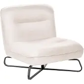 Beliani LINDAL - Fauteuil - Gebroken wit - Polyester