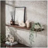 Meubelplaats Wandplank 120 Carve - Massief acacia drift brown