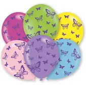 Amscan Ballonnen Butterflies 27,5 Cm 6 Stuks