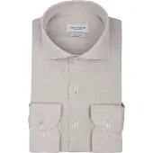 Profuomo Beige linnen casual overhemd Slim Fit