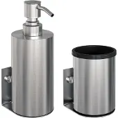 Brauer Brushed Edition zeepdispenser en beker RVS geborsteld
