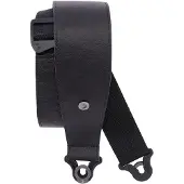 D'addario And Co COMFORT LEATHER AUTO LOCK GUITAR STRAP BLACK