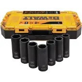 DeWalt DT70905-QZ Doppenset IMPACT McLaren 1/2" lang - 7-delig in stevige organiser - DT70905-QZ
