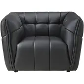 Vente-unique Fauteuil in zwart leer DUGORI