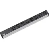 Bachmann Stekkerdoos 19" 8x C13 connectoren, stroomkabel met geaarde stekker, zwart, 10A zekering