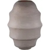 Ptmd Elladie Beige Round Glass Layered Vase High