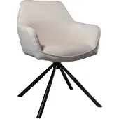 Lizzely Garden & Living SET DEAL 4 stuks: Eetkamerstoel draaibaar Dakota beige stof eetstoel draaibare stoel zetel