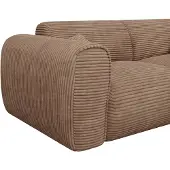 Vente-unique Driezitsslaapbank express in taupe ribfluweel - Matras 16 cm traagschuim POGNIA