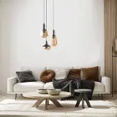 LumenXL Design hanglamp in amber glas, 3-lichts - Mala
