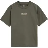 We fashion T-shirt met backprint - olijfgroen Meisjes Katoen Ronde hals - maat 134/140