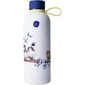 Heinen Delfts Blauw Waterfles Bosvogels - Geïsoleerd - RVS - 500 ml