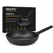 Resto Koekenpan Ø26 cm – PFLUON anti-aanbaklaag – Geschikt voor Inductie & Alle Warmtebronnen – Gerecycled Aluminium – Ergonomische Handgreep – Ascella 94010 – Zwart
