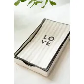 Zusss Cadeauset - Servetten En Servethouder - Verjaardag - Cadeau Keramiek Wit