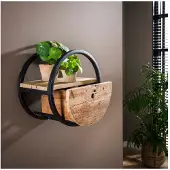 Meubelplaats Wandschap Met Lade 40 cm - Robuust hardhout