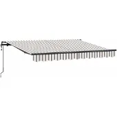 vidaXL Uitschuifbare luifel Lichtgrijs en wit 500 × 350 cm