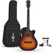 Gear4Music Single Cutaway Acoustic Guitar & Accessory Pack by Sunburst