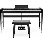 Gear4Music Keynote Contemporary Digitale Piano met Bluetooth Matzwart Krukpakket