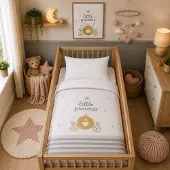 Bndeco Ledikant dekbedovertrek set - Little princess - gestreept - katoen
