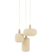 Light & Living Japandi hanglamp Tufia 3-lichts zand bruin