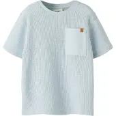 Name it MINI rechtvallend T-shirt met textuur - lichtblauw Jongens Katoen Ronde hals - maat 122/128