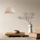 Zambelis Hanglamp 23342, dimbaar, wit / opaal, Woon-/ Eetkamer, Kunststof, hanglamp