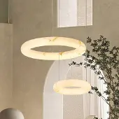 Zambelis Hanglamp 2542, dimbaar, wit / opaal, Woon-/ Eetkamer, Steen, hanglamp