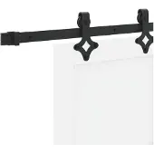 vidaXL Schuifdeur Wit en zwart 83 x 202 cm Massief grenenhout