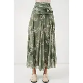 Big Dart Hoge Taille Paisley Maxi Rok
