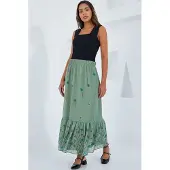 Big Dart Geprinte Maxi Rok met Bloemenmotief