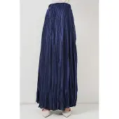 Big Dart Getextureerde Maxi Rok met Elastische Taille