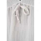 Big Dart Gestructureerde Seersucker V-hals Blouse met Strikje