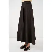 Bigdart Hoge Taille Denim A-Lijn Maxi Rok met Zakken