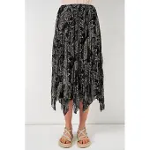 Big Dart Hoge Taille A-Lijn Midi Rok in Paisleyprint