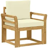 vidaXL Buitensofa Polyester Wit en Crème