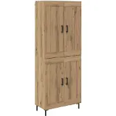 vidaXL Highboard 2 st Artisan Eiken 69,5 x 34 x 180 cm Bewerkt hout