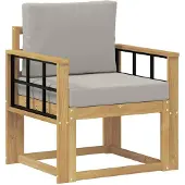 vidaXL 2 Stuk Buiten bank set Polyester Wit en lichtgrijs