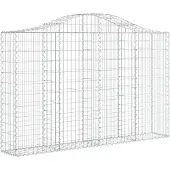 vidaXL Gabion met hoge boog, 200x30x120/140 cm, verzinkt staal