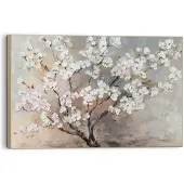 Reinders Schilderij Witte bloesem - 90 x 60 - Hout -