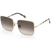 Nina Ricci Zonnebril - - SNR483 - Glanzend roségoud - Glazen 60 mm - Vierkante metalen montuur