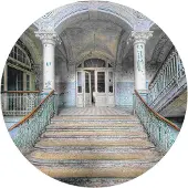 Reinders Plexiglasschilderij Hospital Stairs - Ø 70 - Acrylglas -