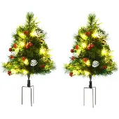 HOMCOM Kerstboom kunststof, metaal Ø33 x 75H cm groen