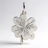 Cavill - 925 Sterling Zilveren Hanger - 0,106ct I1 (G) Afrikaanse Diamanten - Gerhodineerd - Elegante Bloemvorm - Dames Sieraad