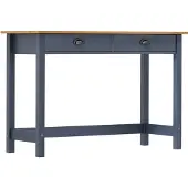 vidaXL Wandtafel Hill 2 lades 110x45x74 cm massief grenenhout grijs
