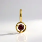 Cavill - 9K Geelgouden Hanger met Edelerode Spinel 0 111 ct - Ronde Briljant Geslepen 3 3 mm - Luxe Moderne Sieraden Dames