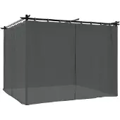 vidaXL Paviljoen met gordijnen, antraciet, 3x3 meter, staal