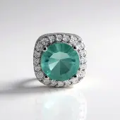 Cavill - 925 Sterling Zilver Geplateerde Hanger - 1,976 ct Groene Fluoriet - 0,337 ct Tanzanian Zirconia - Elegante Ronde Dameshanger