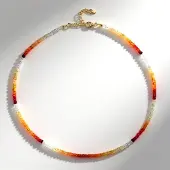 Cavill - Zilveren Halsketting - 925 Sterling Zilver Verguld - Mexicaanse Vuuropaal 36 45 ct - Gefacetteerde Fancy Kralen - Verstelbaar 45-50 cm