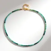 Cavill - Zilveren Halsketting 925 Sterling Zilver - 33,811 Karaat Grandidieriet uit Madagaskar - Verstelbare Elegant Luxe Sieraad Groen Kleurverloop