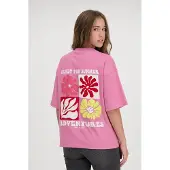 Cars T-shirt met backprint roze Meisjes Katoen Ronde hals Backprint - maat 152