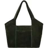 Hide & Stitches Suède Shopper/Handtas Brazos Olijf